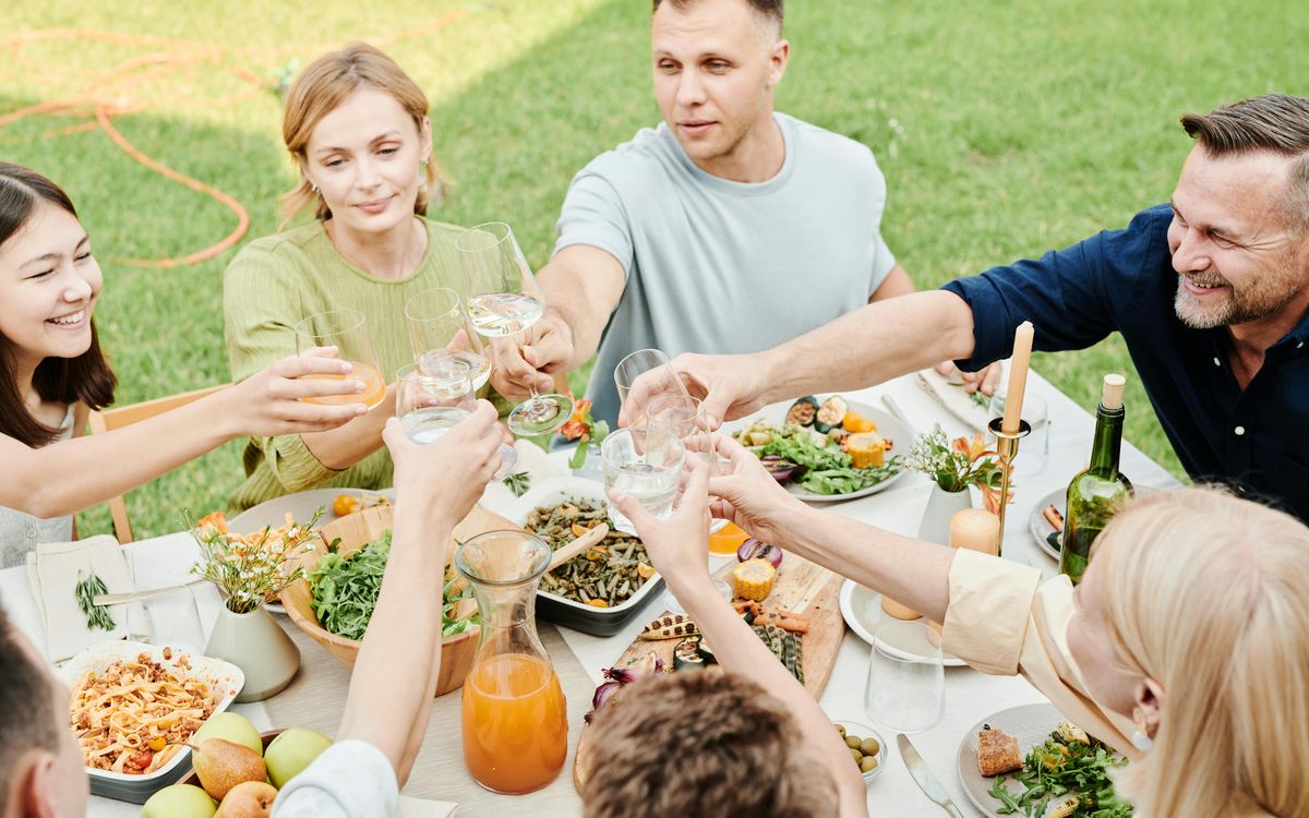 Old family photographs scattered on a table